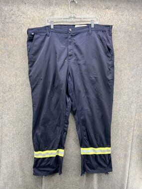 Carhartt Pants Mens 44x30 Blue FR Reflective Ankle Zip Canvas Workwear Relaxed